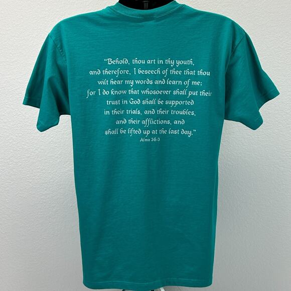 Vintage 90s Tule Springs Stake Youth Conference T Shirt Mormon LDS Green L Large - Picture 3 of 8